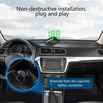 1pc Naujas HUD Head Up Display Su USB Laidu GPS Tachometras, Greičio Ekranas KMH Universalus 92*52*20mm Automobilių Elektronikos Priedai