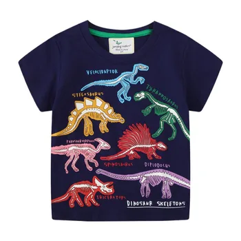 Berniukai Rudenį Šviesos Dinozaurų Megztinis Europos ir Amerikos Stiliaus Vaikų Apvalios Kaklo tarpvalstybinių Sprogstamųjų Rudenį Berniukai Viršūnės