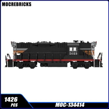 Klasikinis Traukiniu Serijos SS Pietų Ramiojo vandenyno GP9（Juodoji Našlė）Statybinių Blokų Surinkimas Modelis Plytų Ekranas Kūrybos Vaikas Žaislas