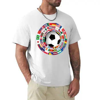 Pasaulio Vėliavos Futbolo Taurės Surinkimo T-Shirt marškinėliai, vintage marškinėliai hipis drabužius custom t shirts vyrų clothings