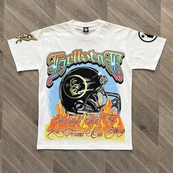 Streetwear Hellstar T-shirt Šalmas 