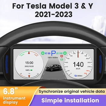 Už Tesla Modelis 3 Modelis Y 2021-2023 6.8 colių IPS Ekraną, Automobilių HUD Head Up Display LCD Priemonės Displėjaus Realaus laiko Duomenų
